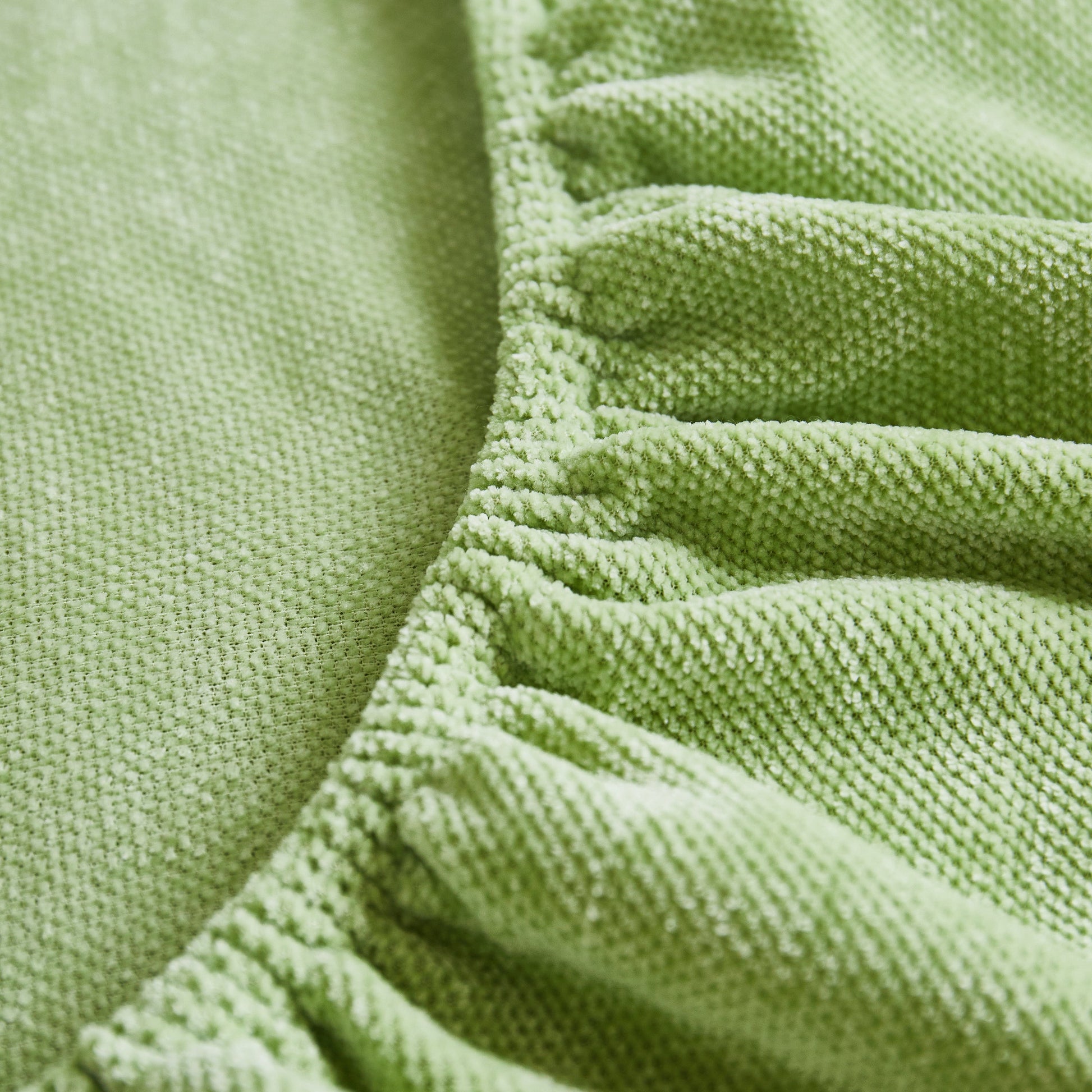 Super Stretch Seat Cushion/Couch Slipcover, Solid Couch Cushion Covers Washable Furniture Protector in green Chenille fabric