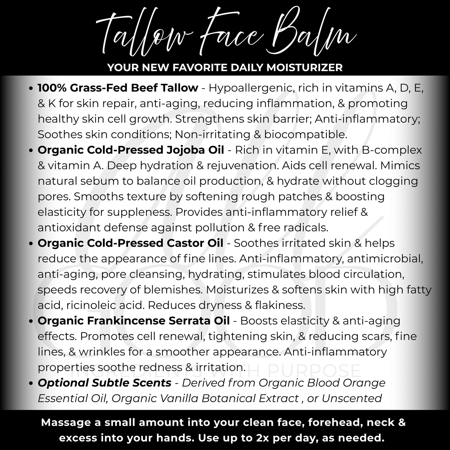 Tallow Face Balm - Unscented