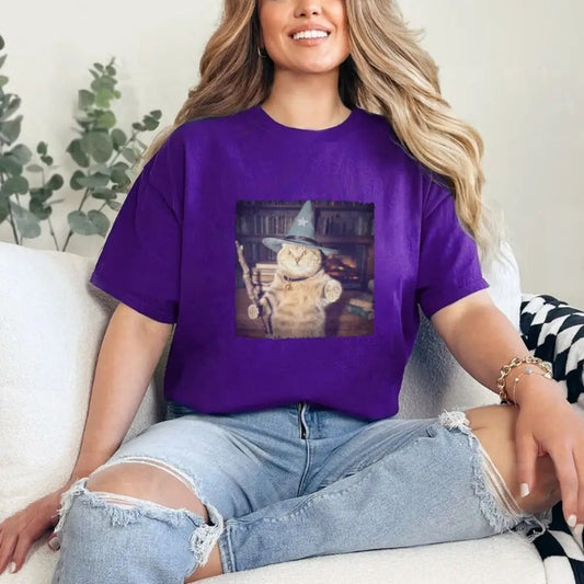 Wizard Cat Halloween Shirt – Funny Cat Meme Graphic Tee