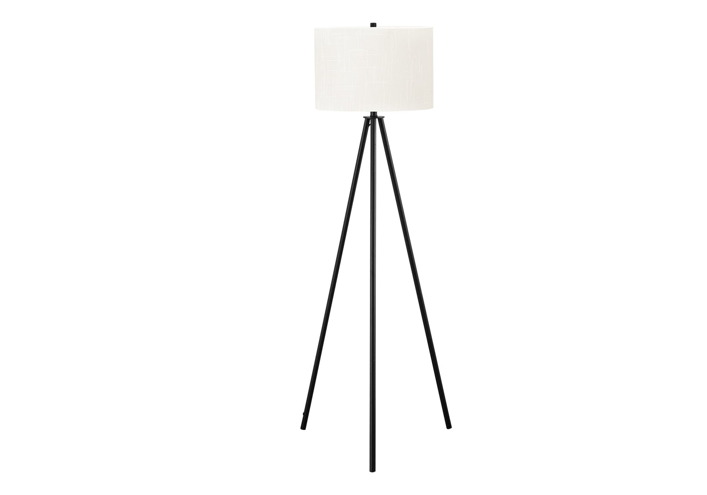 Lighting, 63'h, Floor Lamp, Black Metal, Ivory / Cream Shade, Contemporary