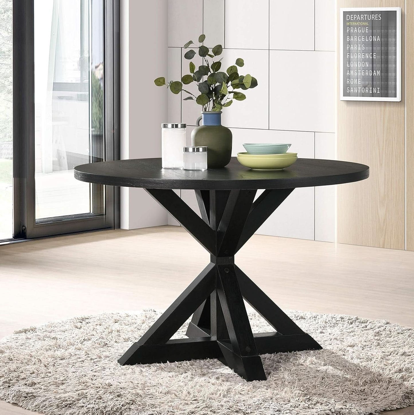 Ebony Five Piece Cross Buck Timbercrafted Dining Set
