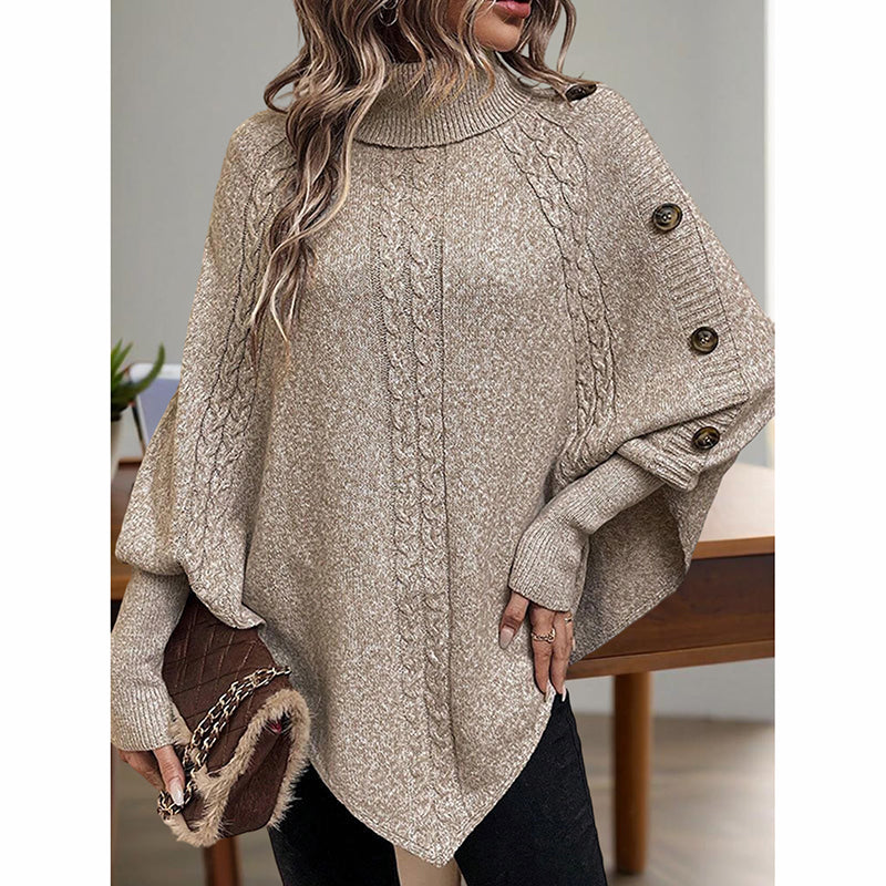 Women's Asymmetry Hem Turtleneck Sweater