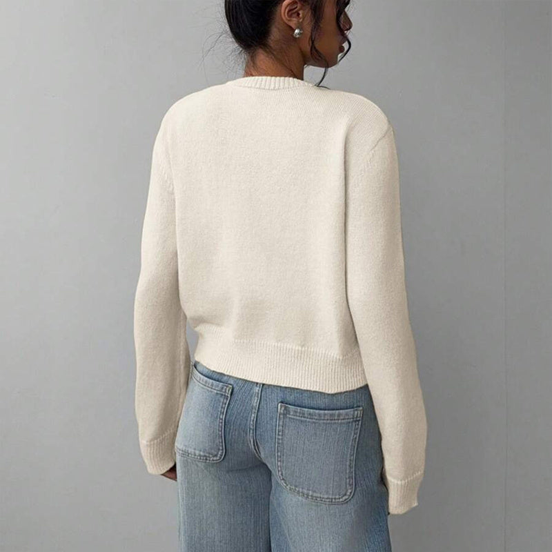 Light Ribbed Button-Up Cardigan