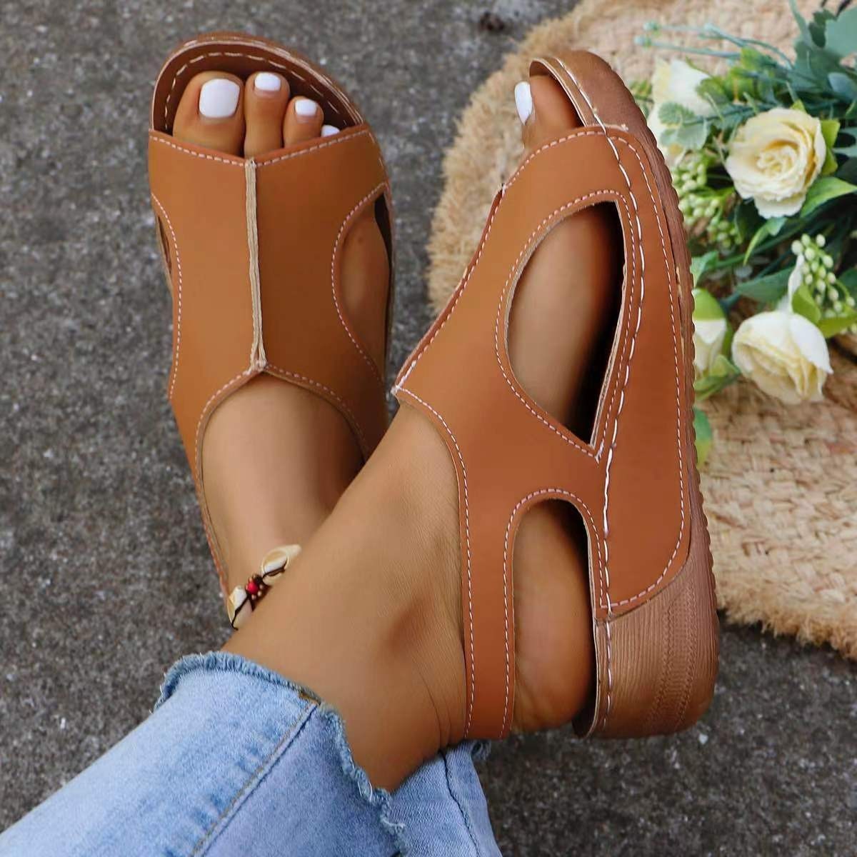 Women’s Summer Wedges – Elastic-Band Fish-Mouth Casual Sandals