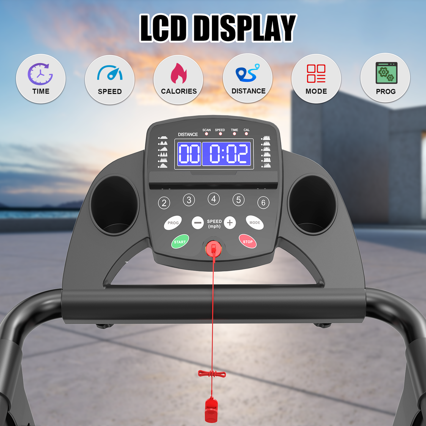 Foldable Treadmill for Home, 2.5HP Portable Treadmill with Handles, 300 lbs Capacity, APP Control & LED Display - Folding Walking Pad for Fitness