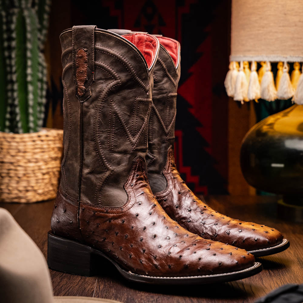 Alabama Kango Tabac genuine ostrich skin cowboy boot from Western Collection