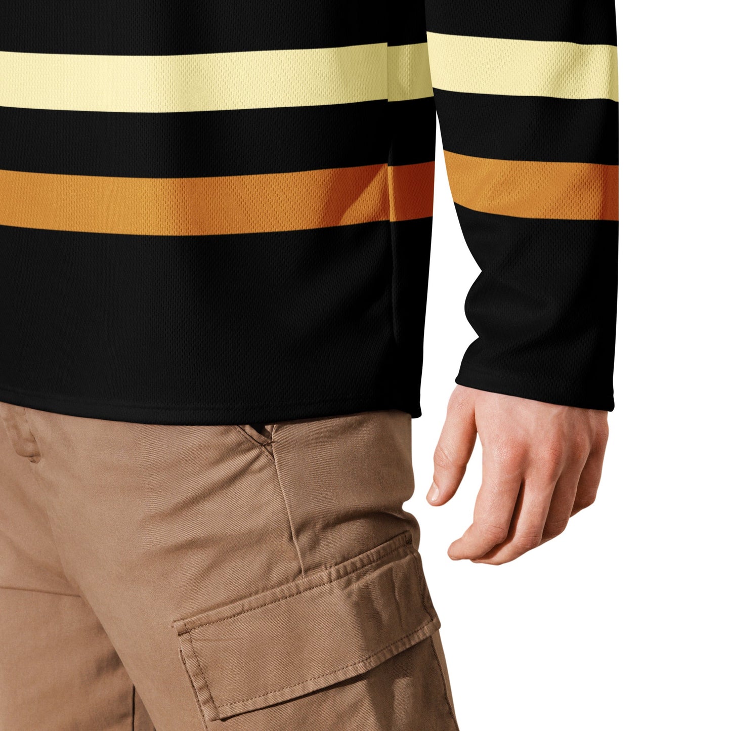 Men’s “District 09” Streetwear Hockey Jersey – Premium Recycled Polyester | Moisture-Wicking | Relaxed Fit, close-up view.