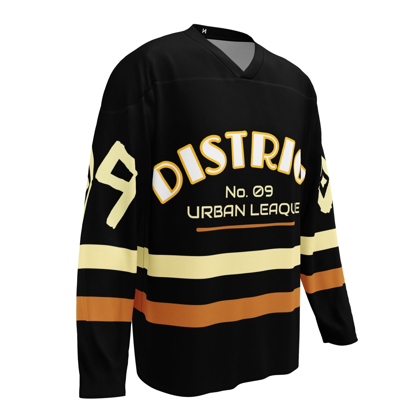 Men’s “District 09” Streetwear Hockey Jersey – Premium Recycled Polyester | Moisture-Wicking | Relaxed Fit design