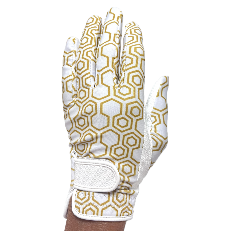 Stylish honeycomb design All Weather Gloves - Elongated Sizing with breathable Lycra and synthetic palm.