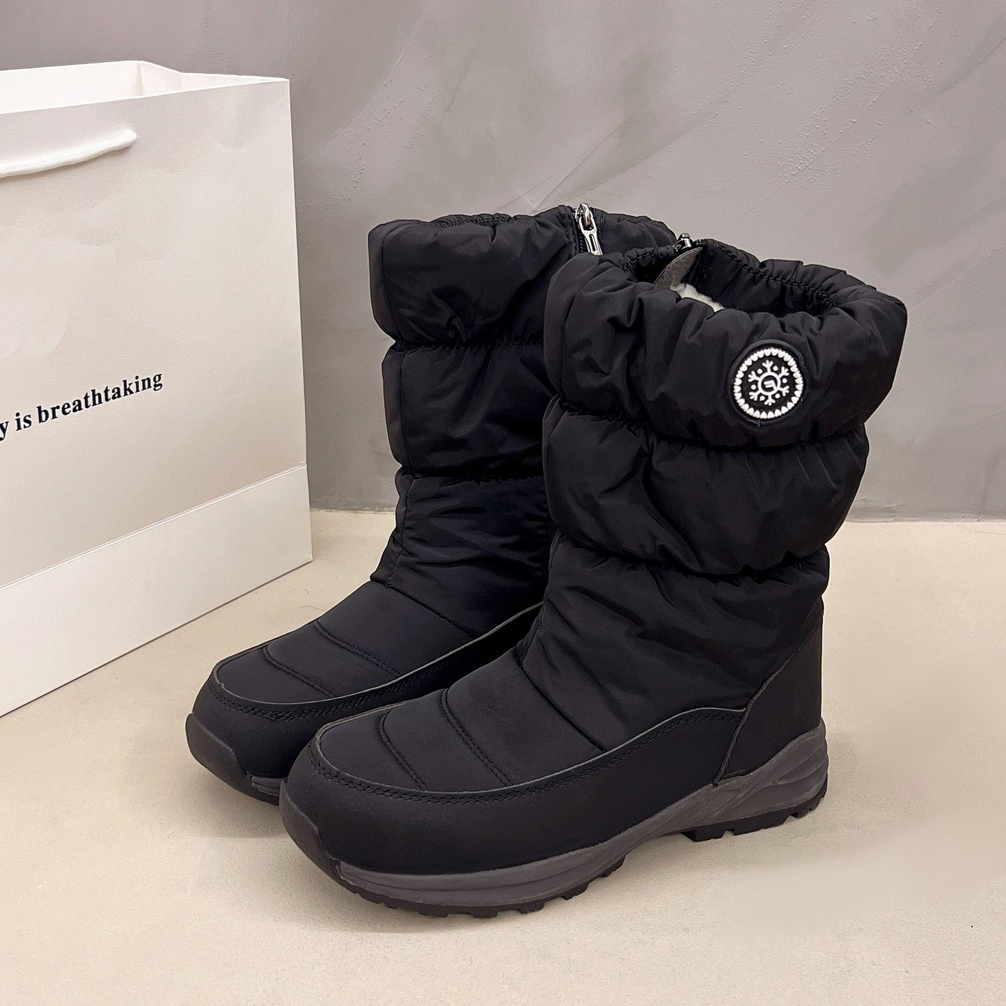 Thickened Cotton Mid-Calf Snow Boots for Women
