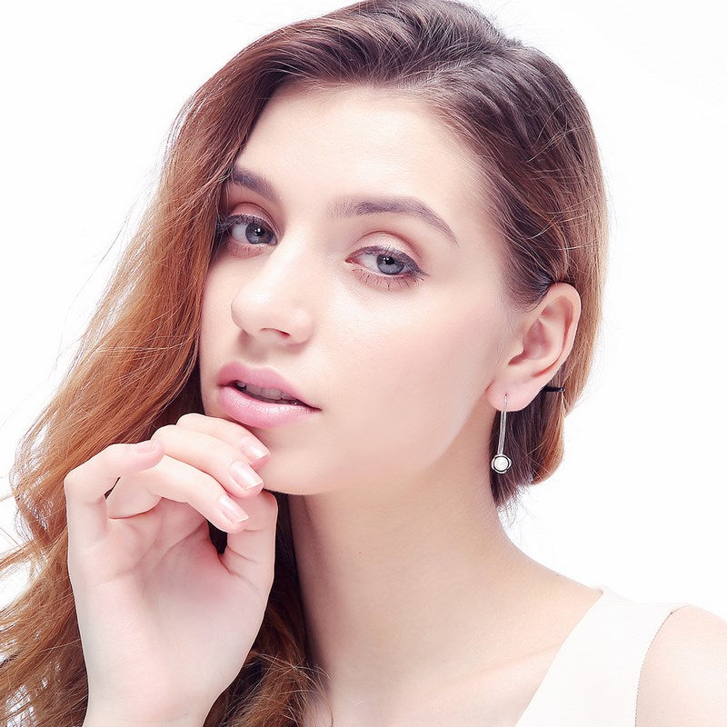 18K White Gold Plated Pearl Earrings