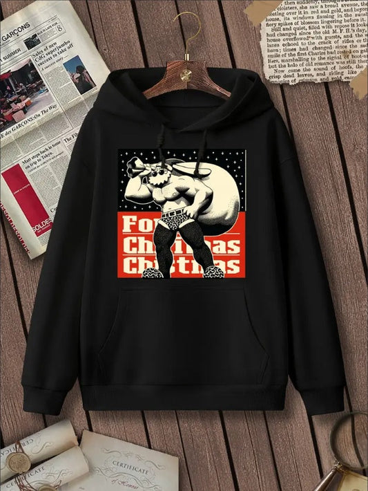 Christmas Santa Claus Hoodie – Kawaii Graffiti Snow Print Sweatshirt