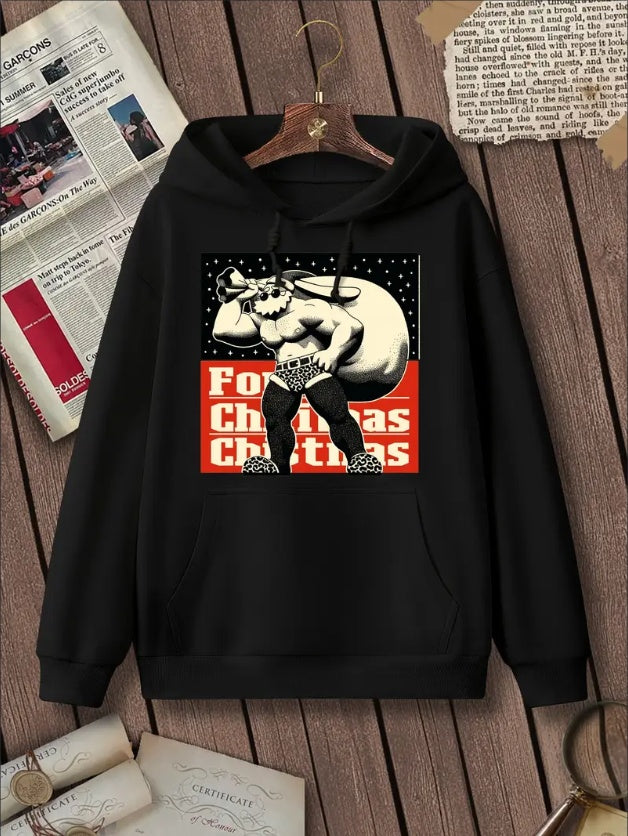 Christmas Santa Claus Hoodie – Kawaii Graffiti Snow Print Sweatshirt