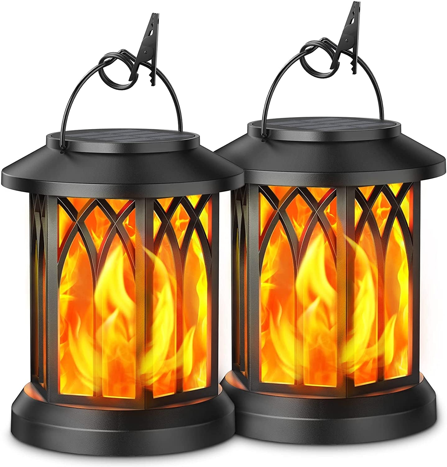 KOOPER Solar Lanterns – Vivid Dancing Flame Outdoor Lights for Garden & Patio adding a warm flickering glow to any space