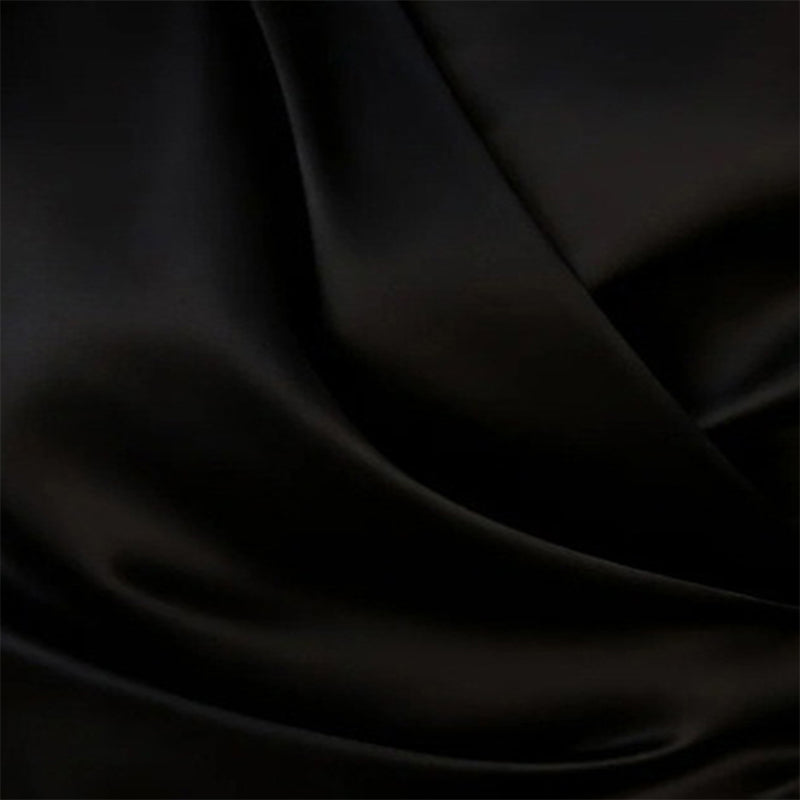 Women's Elegant Cross V-Neck Blouse, Ruffle Detail Button Accent Office Shirt in black fabric