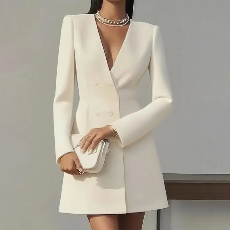 Women’s Deep V-Neck A-Line Dress