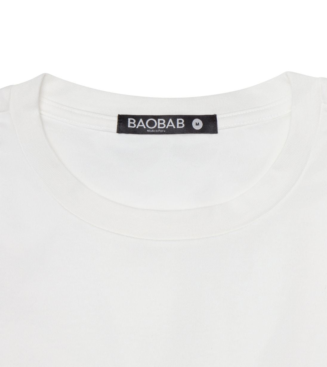 White Short Sleeve Perfect Tee made from premium Peruvian Pima cotton by BAOBAB, known for its softness and moisture-wicking properties.