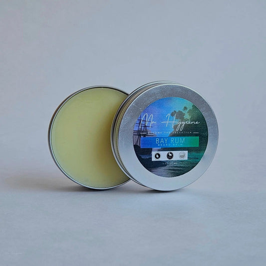 Bay Rum Beard Balm – Bold Scent & Daily Control in a sleek tin container