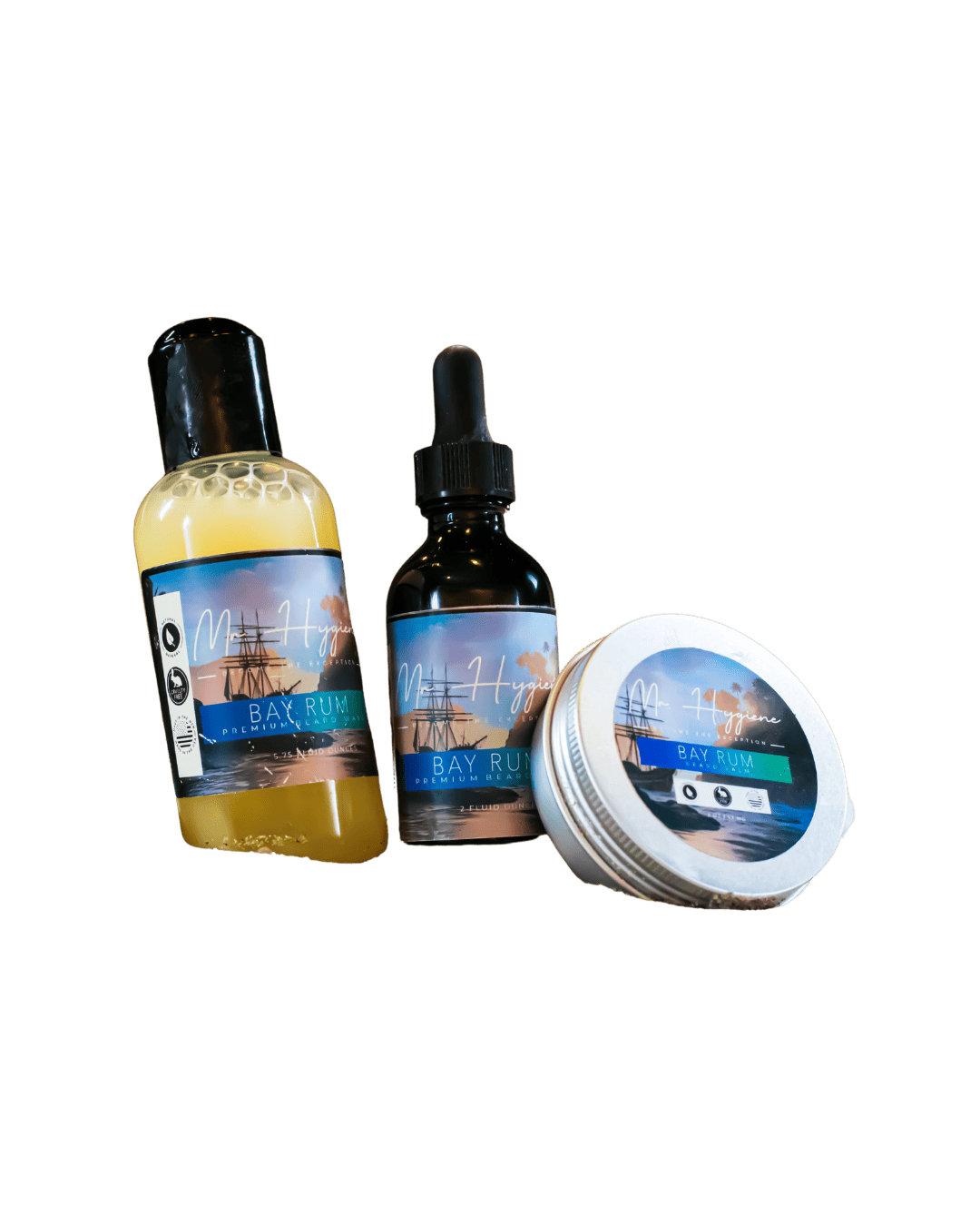 Bay Rum Mens Beard Kit – Bold Scent, Full Grooming Set with nourishing beard oil, styling balm, and refreshing beard wash.