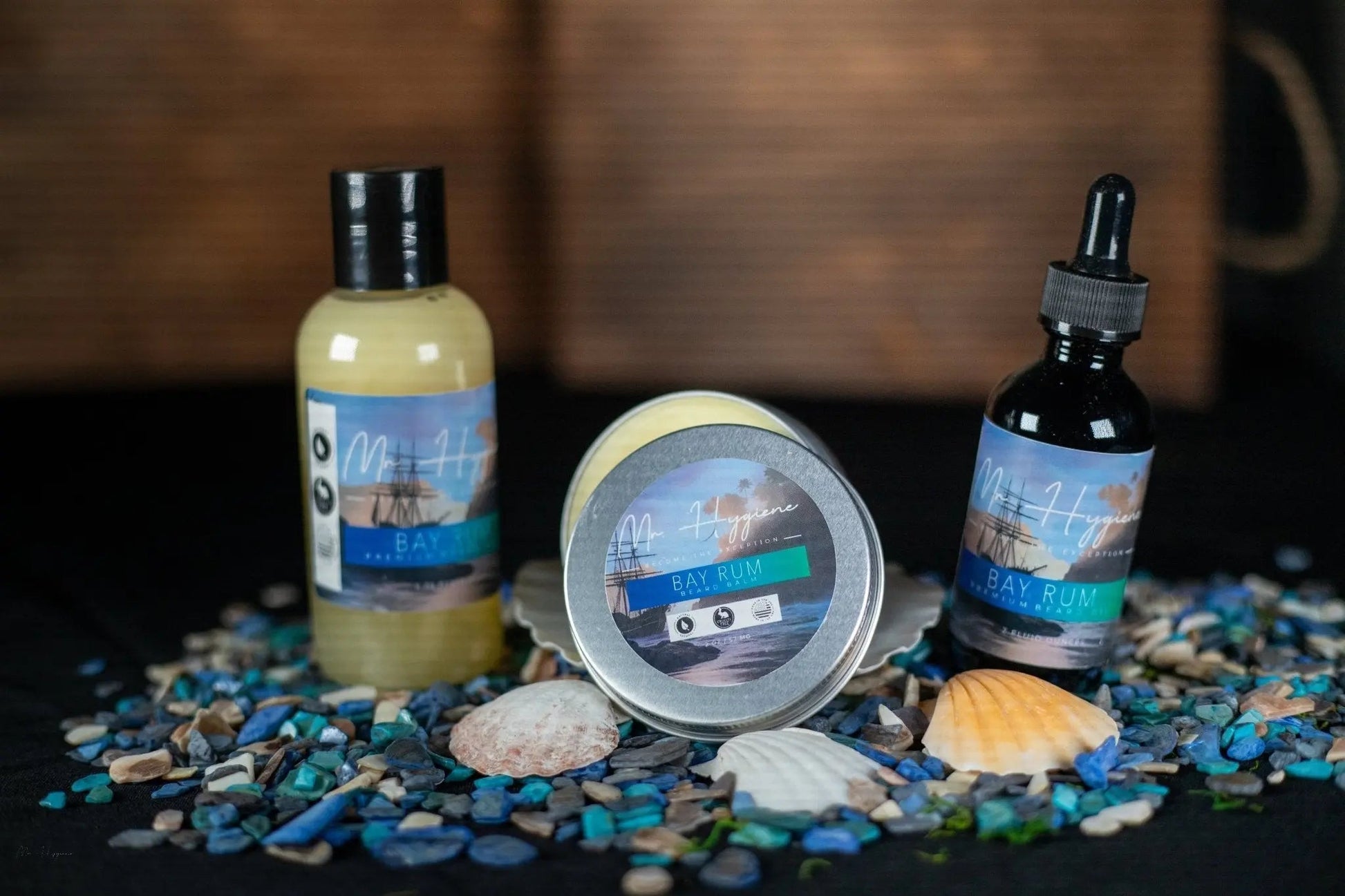 Bay Rum Mens Beard Kit – Bold Scent, Full Grooming Set with nourishing and styling products.