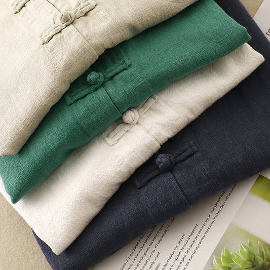 Women’s Retro Chinese-Style Cotton & Linen Loose Top