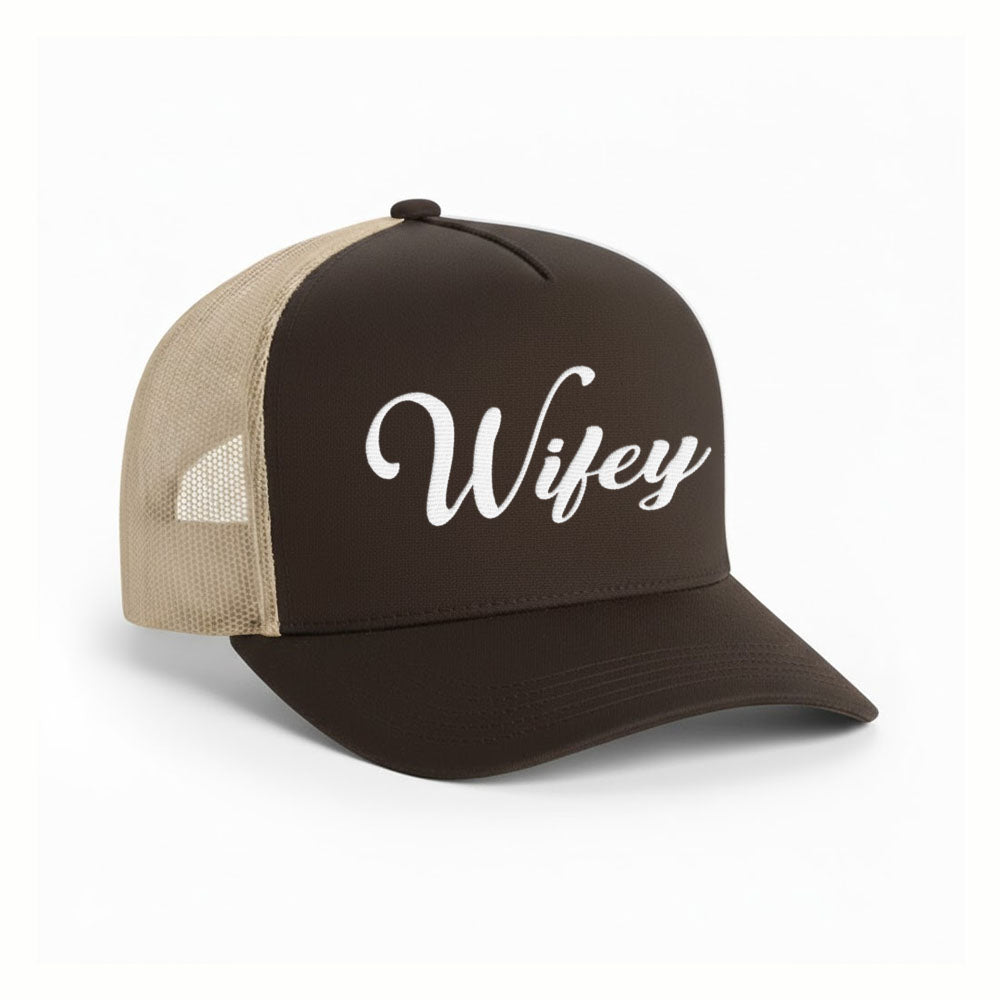 Embroidered Wifey Trucker Hat – Classic Mesh Cap for Wedding or Anniversary