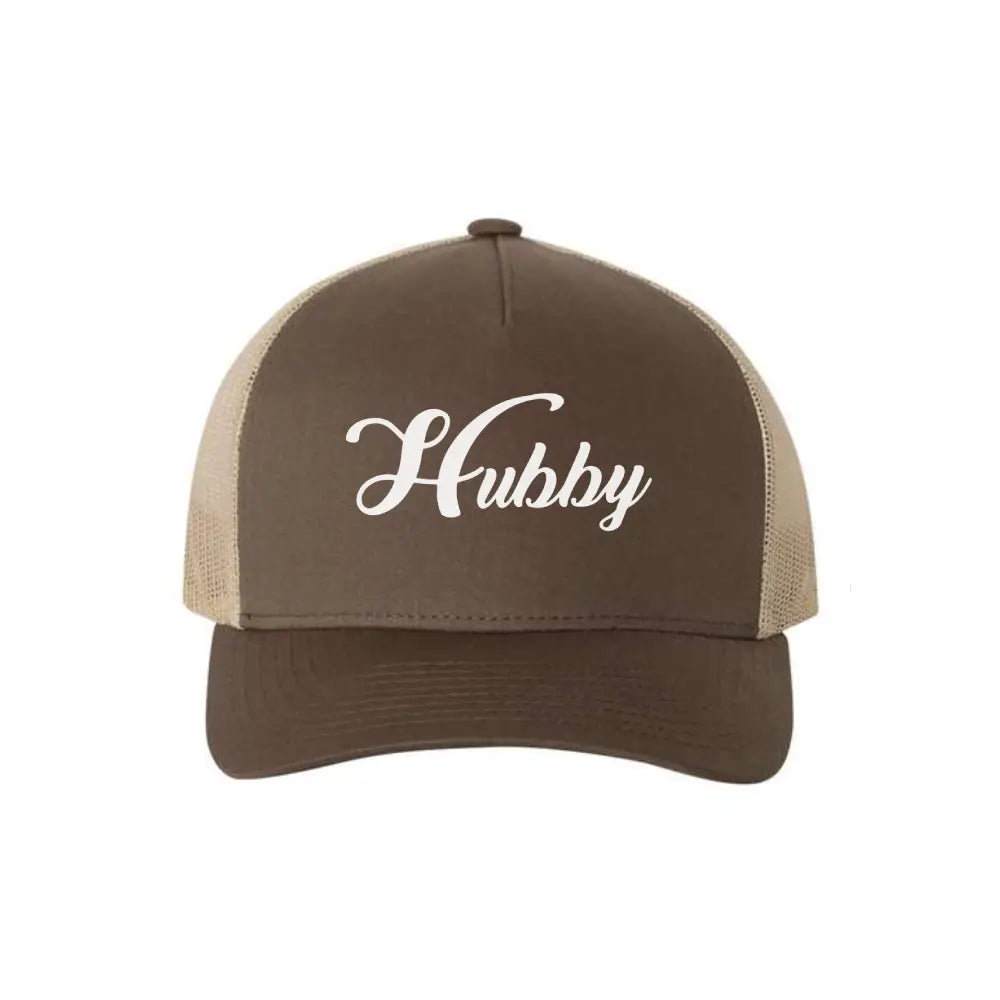 Embroidered Hubby Trucker Hat – Classic Mesh Cap for Wedding or Anniversary