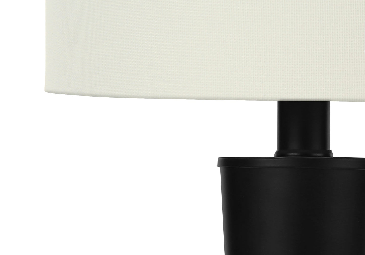 Lighting, Set Of 2, 24'h, Table Lamp, Usb Port Included, Black Metal, Ivory / Cream Shade, Contemporary