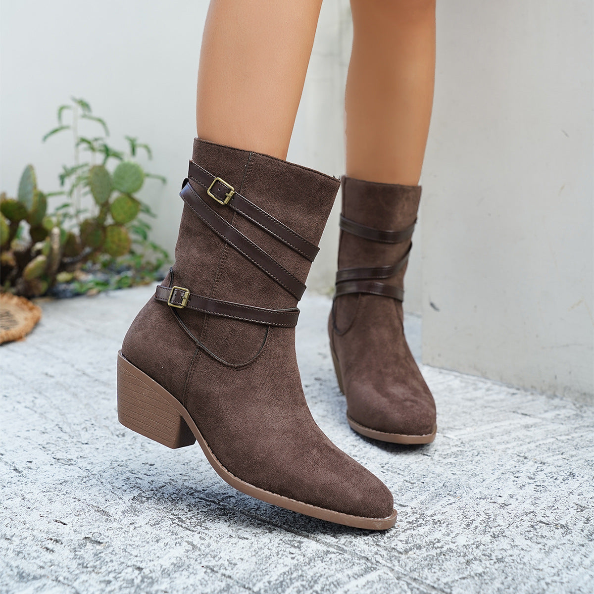 Women’s Low‑Cut Vintage Style Cotton Boots – Retro Ankle Booties