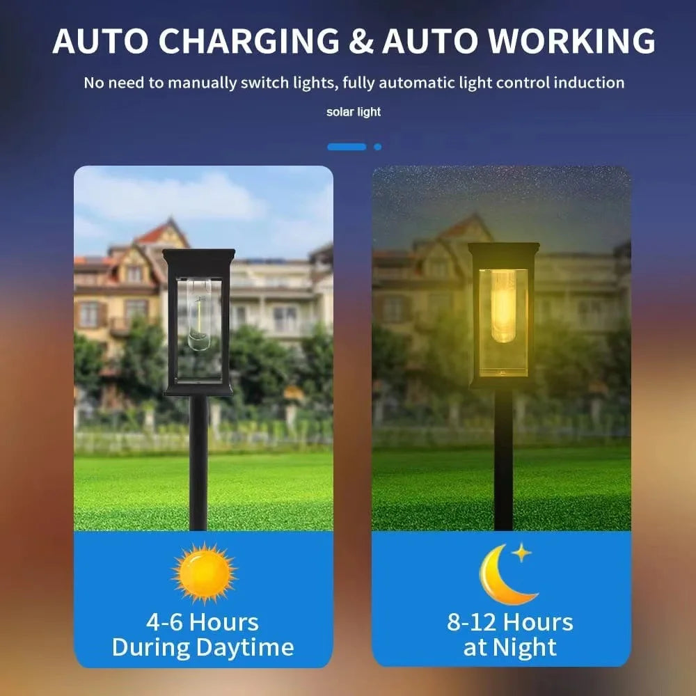 ☀️ Kidsjoy Solar Pathway Lights – 6 Pack auto charging and working with day-night cycles in garden and patio setting