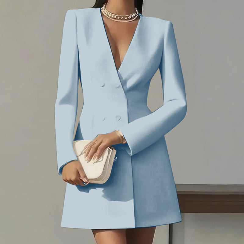 Women’s Deep V-Neck A-Line Dress