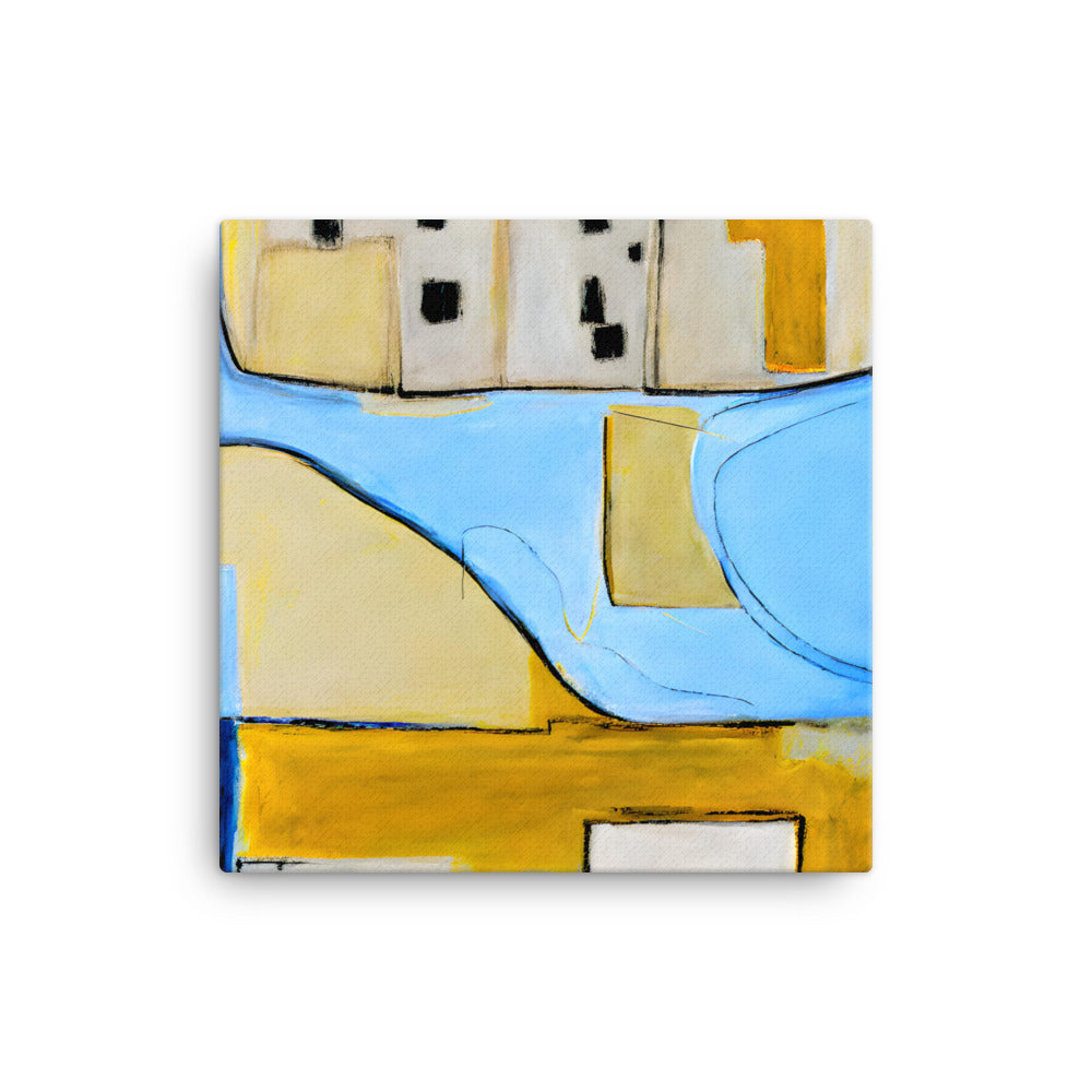 Chromatic Symphony I canvas print with abstract design featuring bold black lines and vibrant colors for a playful, whimsical touch.