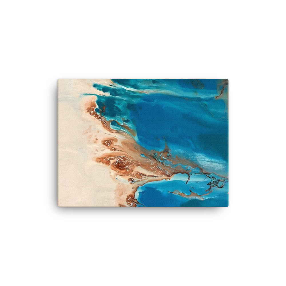 Los Roques Archipelago canvas print featuring crystal blue waters and serene natural beauty.