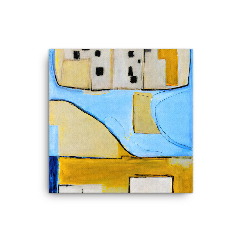 Chromatic Symphony I canvas print with whimsical lines and bold black accents, perfect for adding a playful touch to any room.