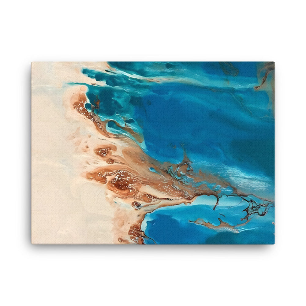 Los Roques Archipelago canvas print featuring crystal blue waters and tranquil atmosphere.