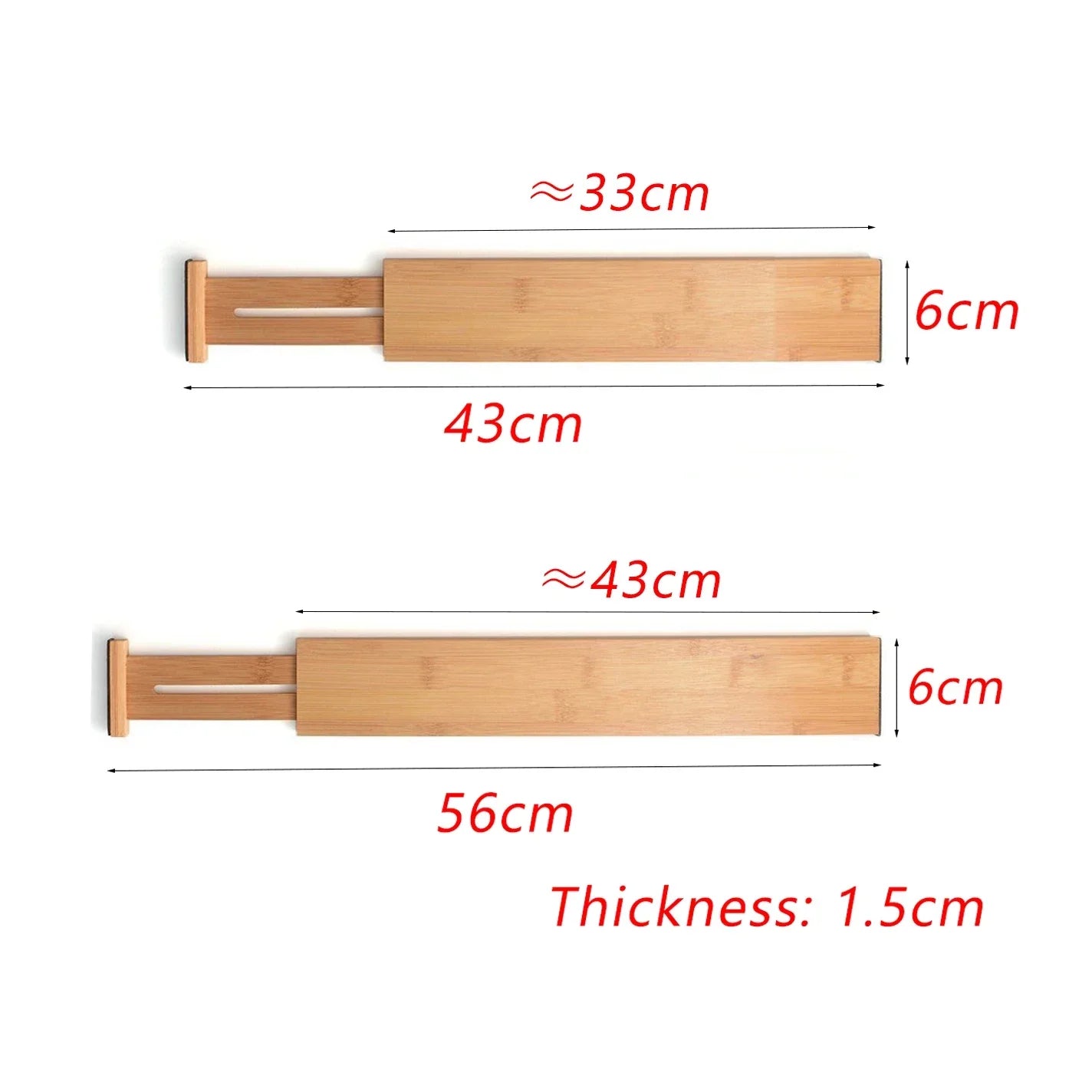 Bamboo Expandable Strip Bamboo Drawer Partition Expandable Drawer Partition Convenient Bamboo Divider Drawer Organization dimensions