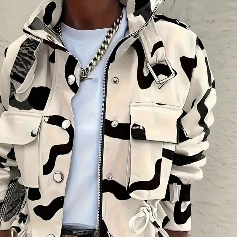 Women’s stand collar drawstring hem jacket