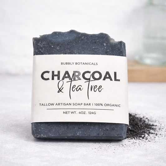 Handcrafted Tallow Soap - Activated Charcoal & Tea Tree | Clear, Healthy Skin