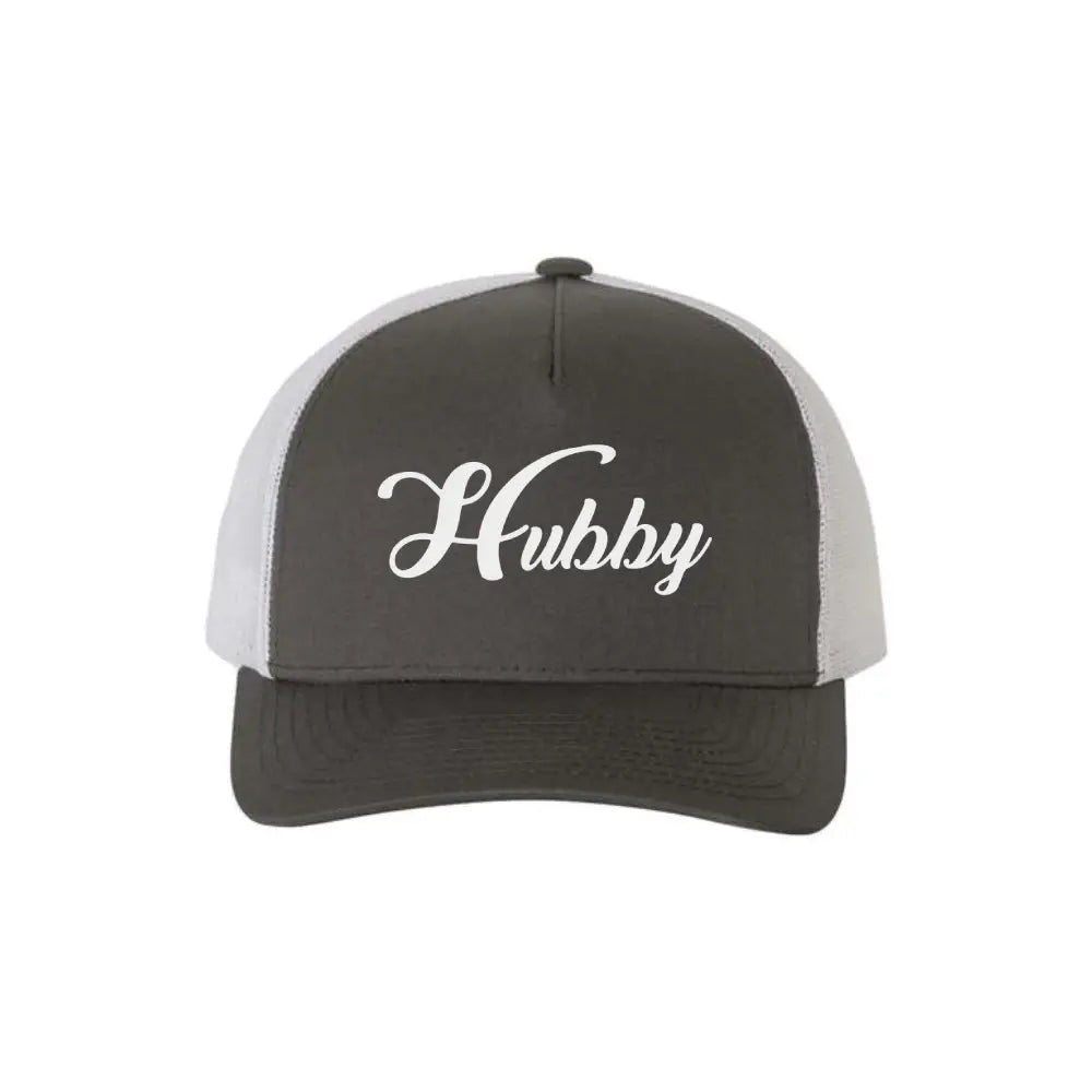 Embroidered Hubby Trucker Hat – Classic Mesh Cap for Wedding or Anniversary