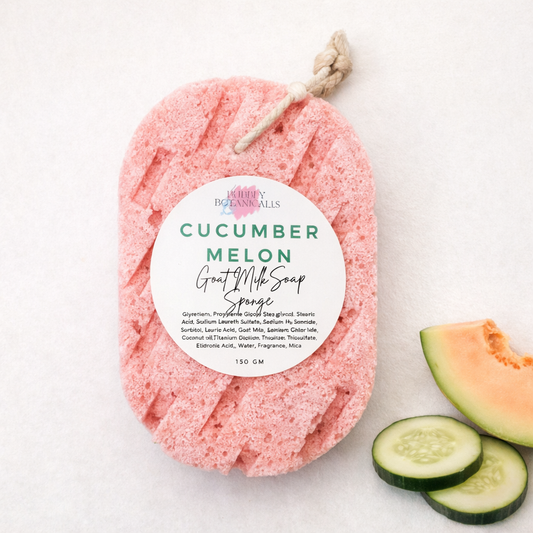 Goat Milk Soap Infused Sponge - Cucumber Melon Scent | Lasts up to 6 weeks