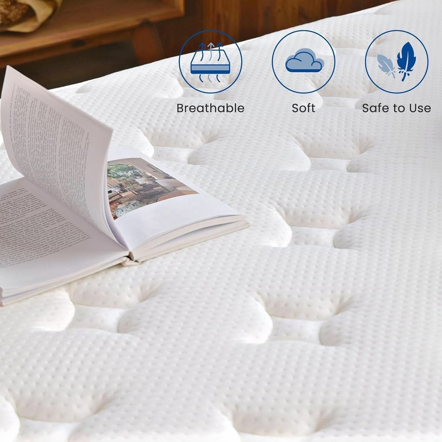 Queen Size Thermoregulating Hybrid Memory Foam Mattress