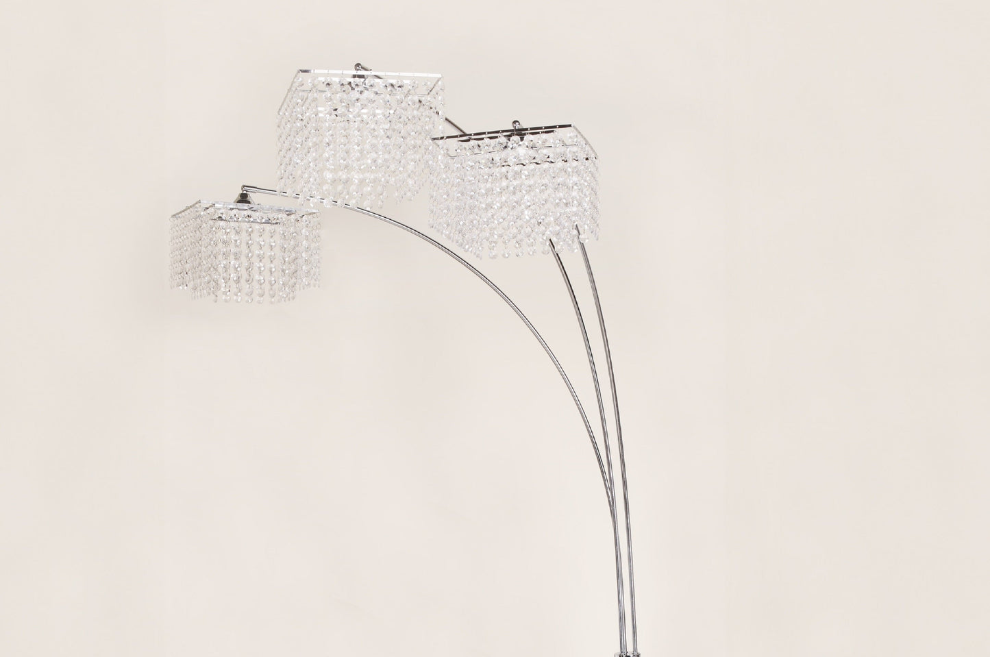 1pc Modern Design Classic Luxury Sleek Multi-head Floor Arc Lamp Crystal-like Accents Drape Living Room Curve Lamp