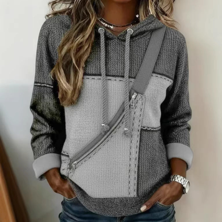 Women's 3D Printed Hooded Sweatshirt – Long Sleeve Pullover with unique design, ideal for stylish casual wear and layering.