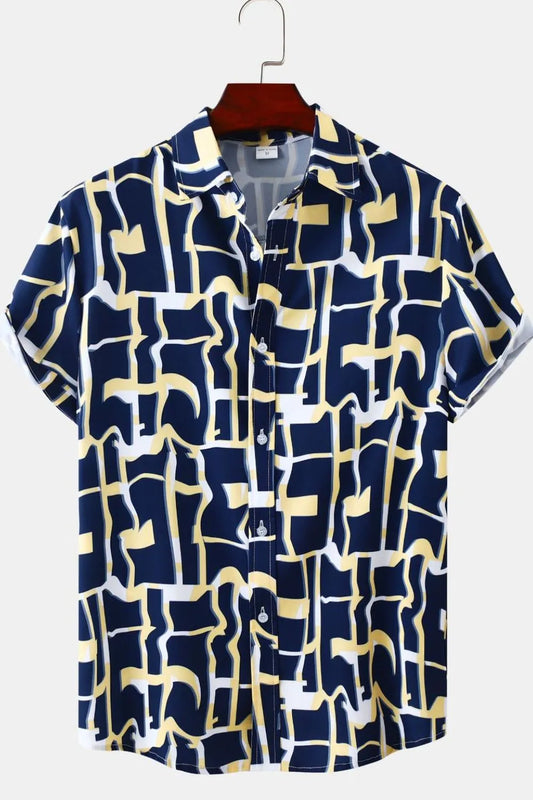 Printed Short Sleeve Casual Shirt