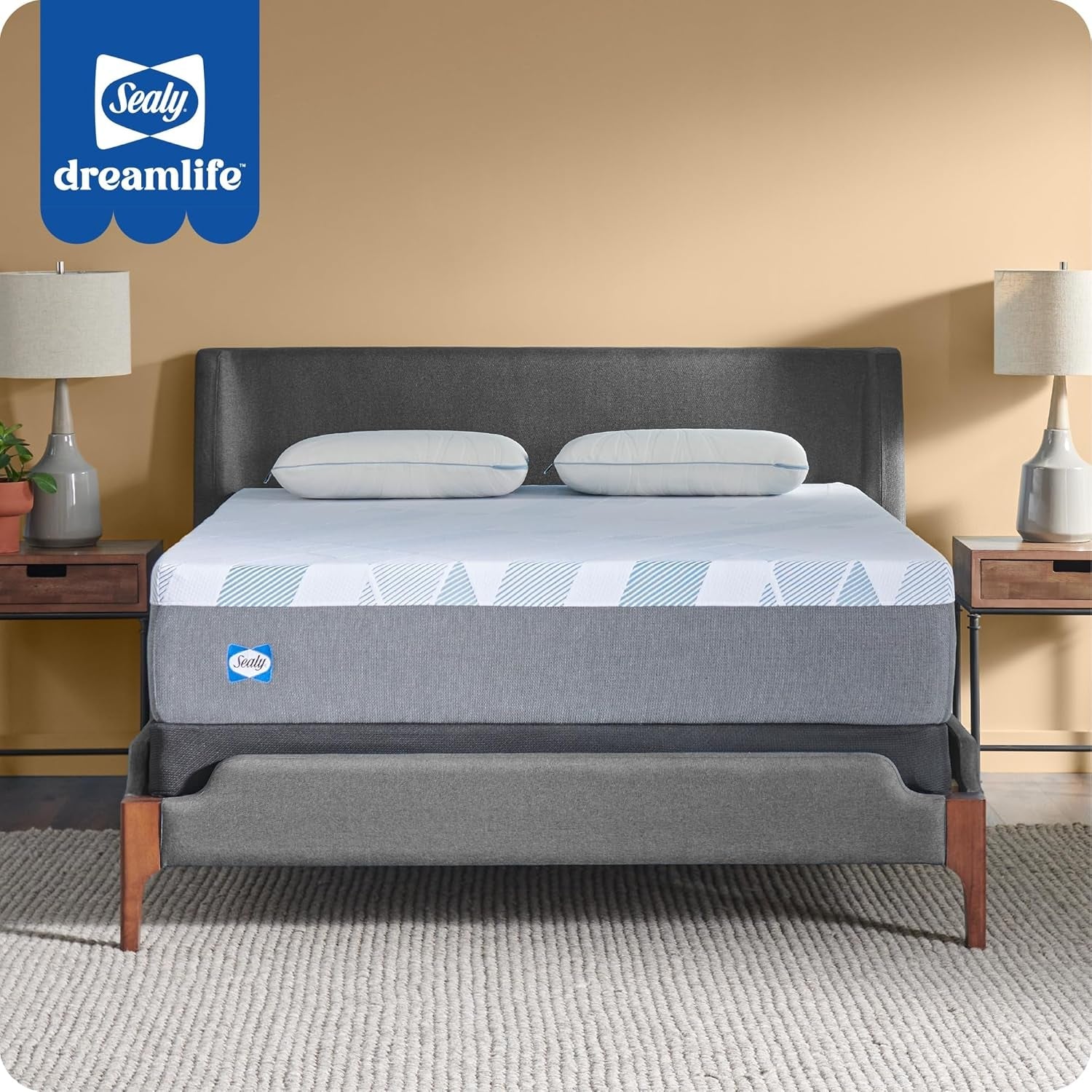 Queen Dreamlife Gel Memory Foam Mattress Surface Guard in stylish bedroom setting.