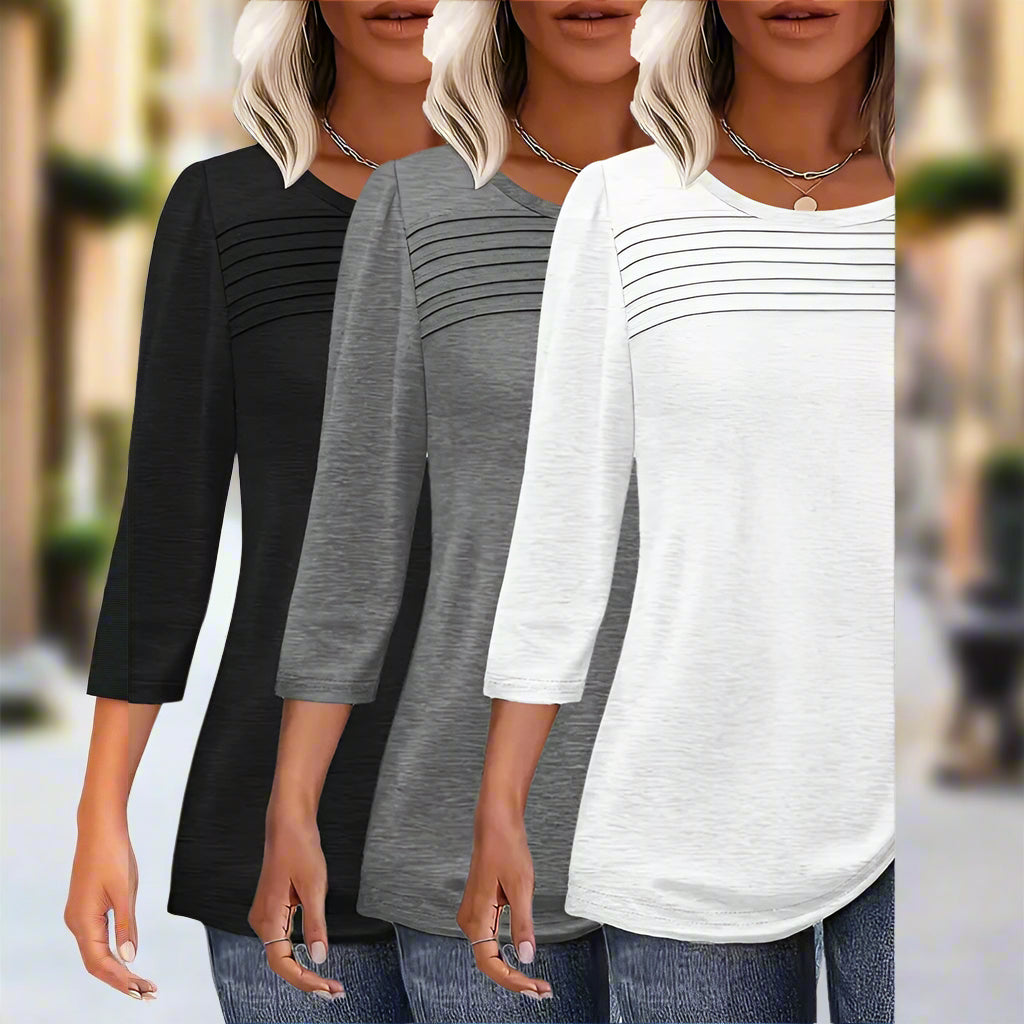 Women's 3-Pack 3 4 Sleeve Tunic Tops