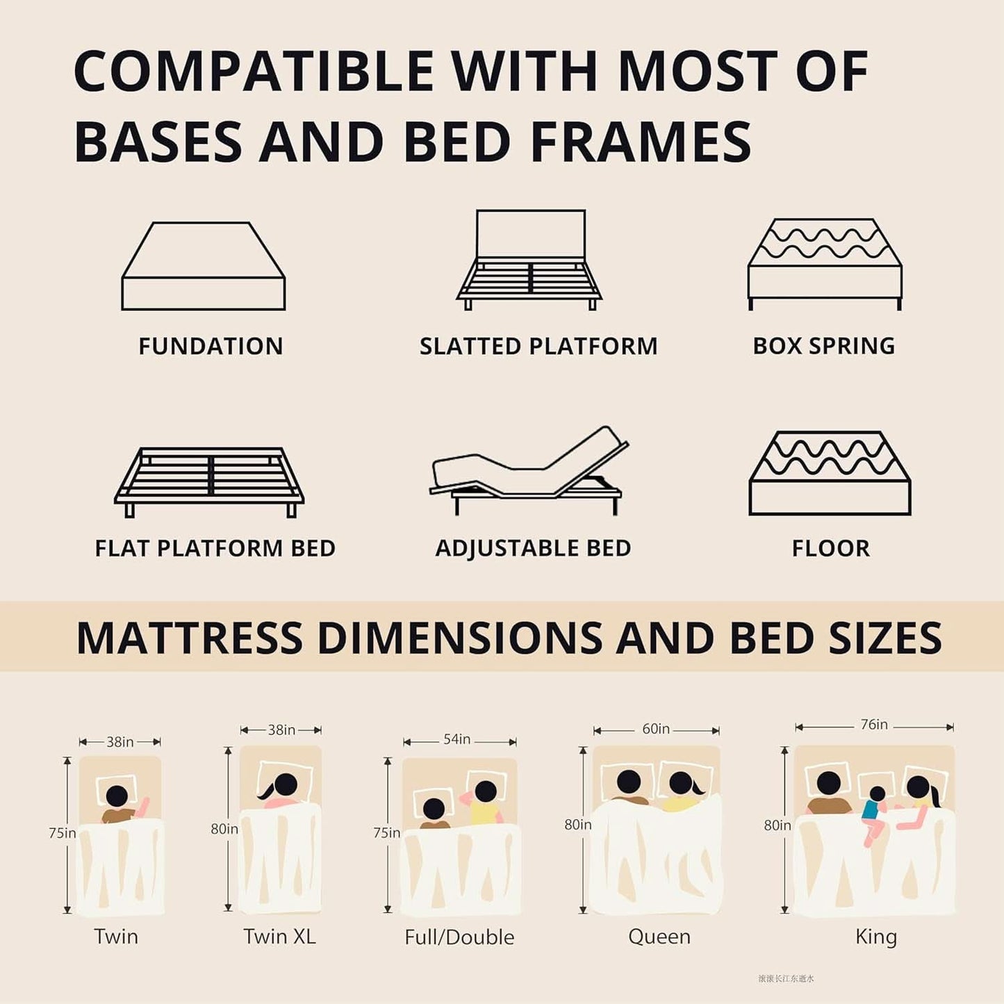 Queen Memory Foam Mattress Charcoal Premium Orthopedic