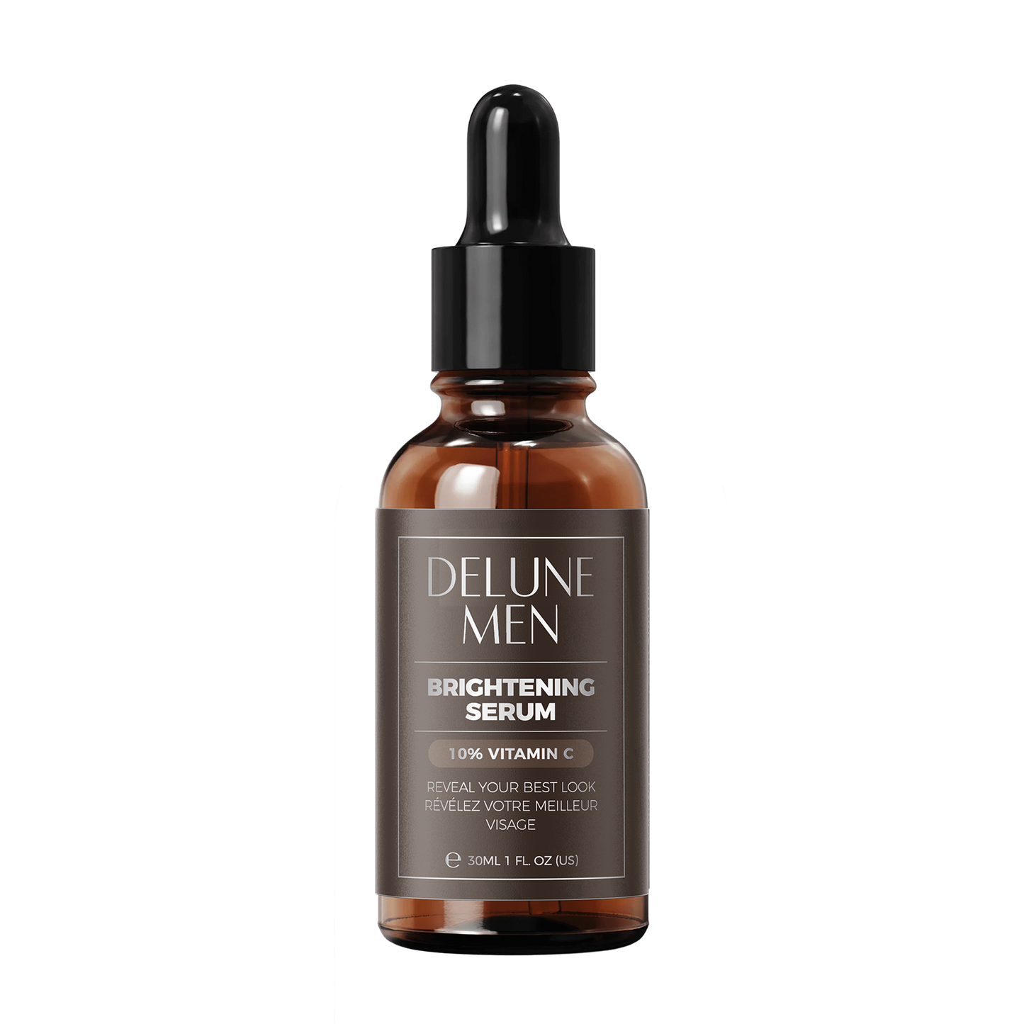 Brightening Serum (with 10% Vitamin C) in amber bottle for radiant skin