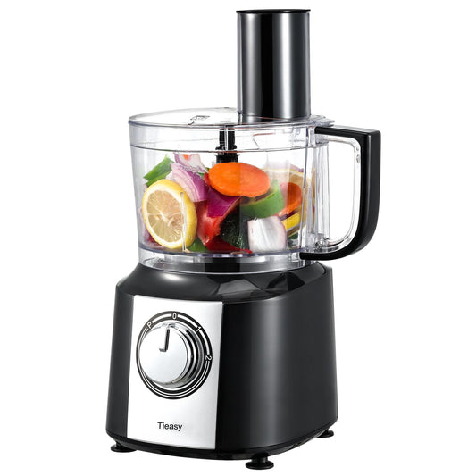 Multifunctional 600W 10-Cup Tieasy Food Processor Chef Machine, Compact Mixer Blender, ABS Plastic, Perfect for Chopping Veggies