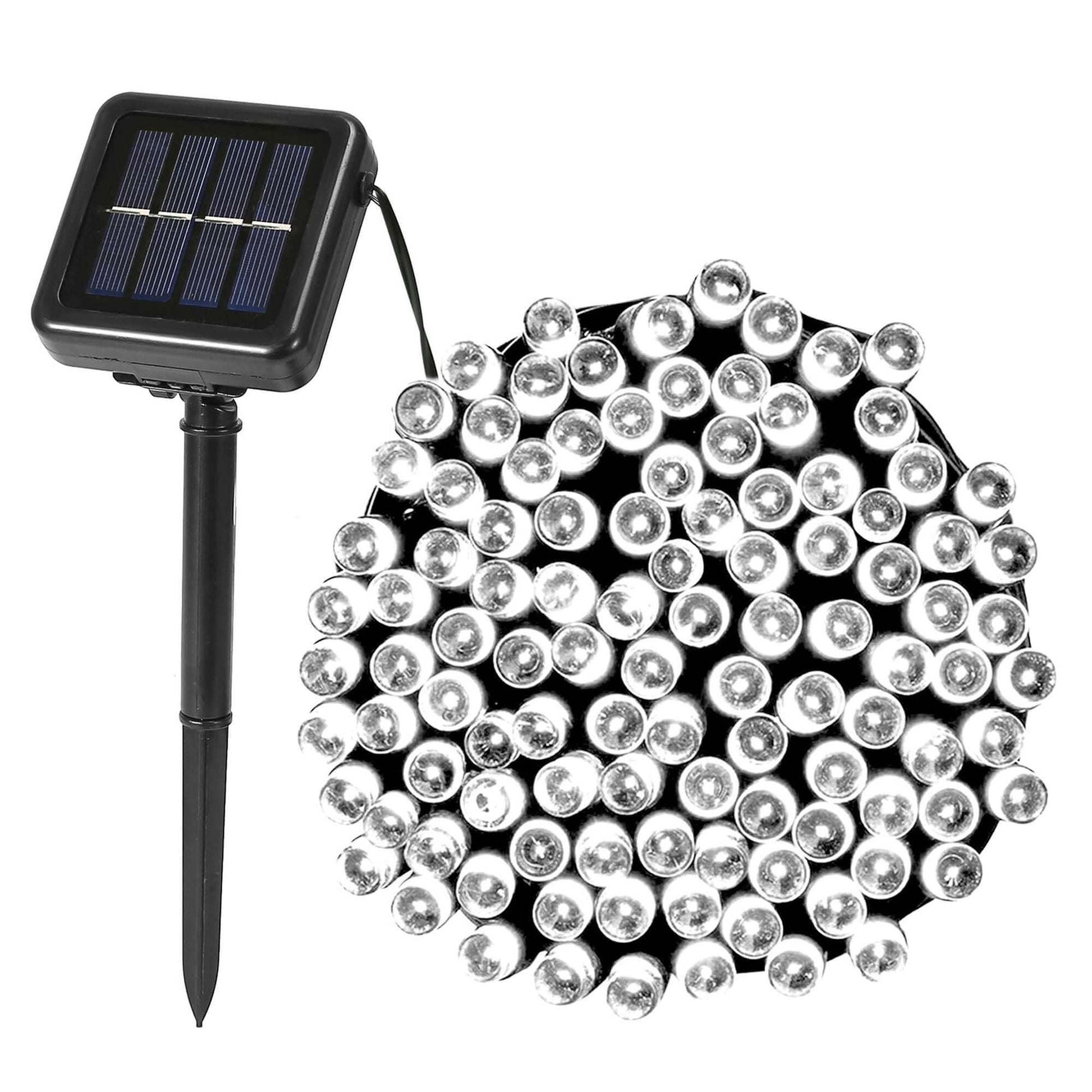 Solar String Lights LED Waterproof with solar panel and 200 LEDs.